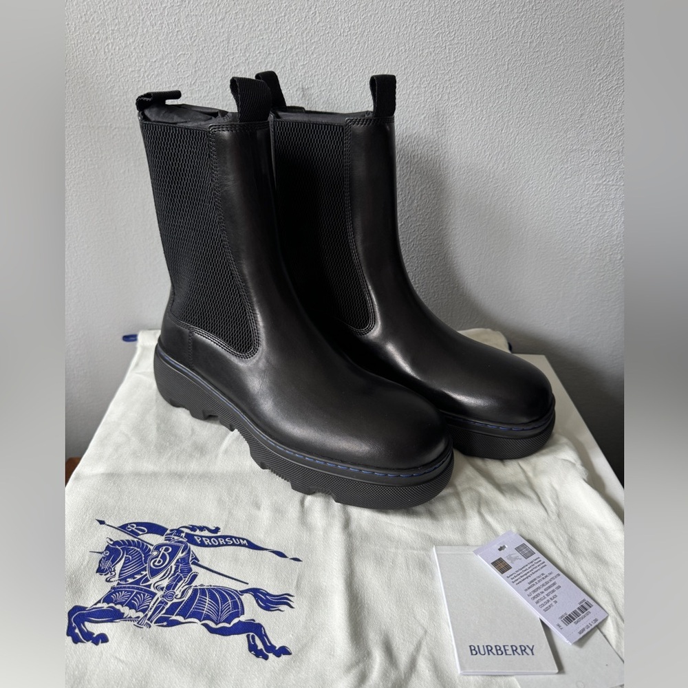 BURBERRY AUTHENTIC BOOTS CHELSEA LEATHER size 39 women